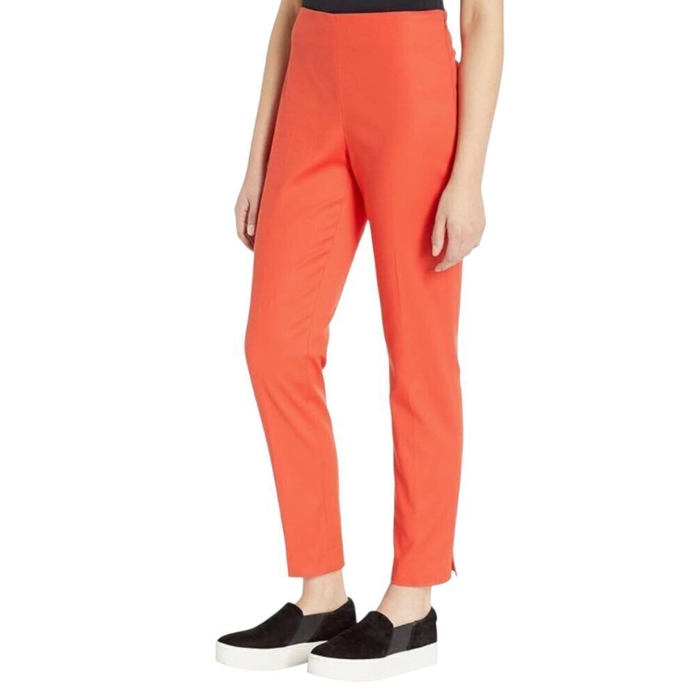 Vince Camuto Womens Cotton Doubleweave Vented Cuff Pants Mandarin Red I Size: 2